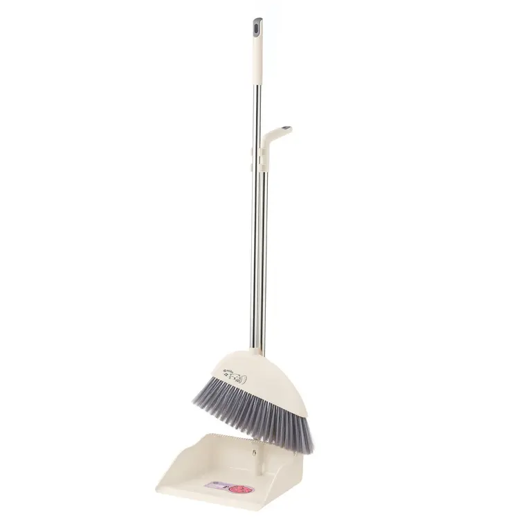 Wholesale Long Handle Eco-Friendly Household Broom Set PET   PP Material with Stainless Steel Stick   Dustpan for Indoor Use