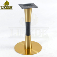 Base de table de luxe en métal doré brossé, rond en acier inoxydable inox, tulipe