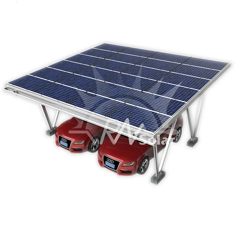 防水ソーラーカーポート構造用の新しいデザインの駐車場ソーラーカーポートアルミニウムシステム取り付けブラケットキット