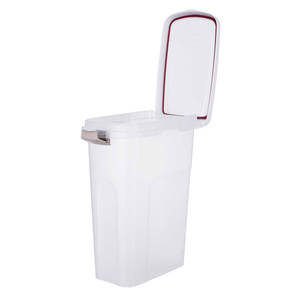 Baril alimentaire transparent-blanc 25L 24x51x39cm Bols et mangeoires pour animaux de compagnie - Product Image 1