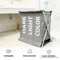 Panier à linge et de rangement en tissu Oxford imperméable avec couvercle et pieds de support pour vêtements domestiques