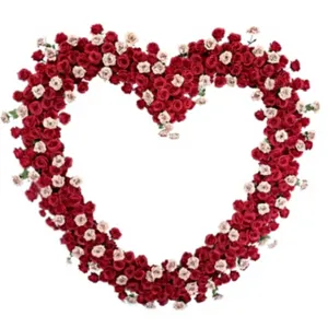 Nouvelle <span class=keywords><strong>Arche</strong></span> de Fond en Fer Forgé en Forme de Cœur pour Scène de Mariage, Étagère de Décoration avec Fleurs Décoratives et Grilles Cœur, Ornements de Mariage - Product Image 4