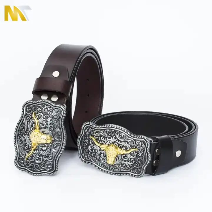 Fabricante Atacado Luxo Custom Logo Metal Latão Aço Inoxidável Zinc Alloy Western Cowboy Belt Buckles For Men