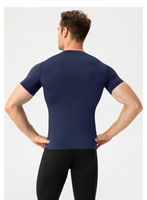 T-shirt de compression à manches courtes pour homme, personnalisé, séchage rapide, couche de base élastique pour la course, le basketball, la gym, le fitness et les activités sportives