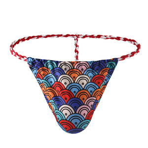 Vente en gros de sous-vêtements sexy pour hommes, caleçons tanga style sumo avec ceinture tressée et imprimé <span class=keywords><strong>japonais</strong></span>, tangas T-back, sous-vêtements gay - Product Image 3