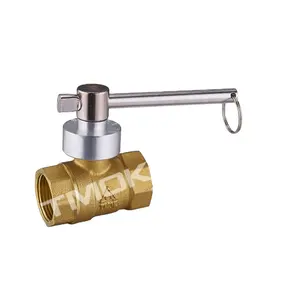 一种带锁钥匙黄铜自然颜色铁球 1000wog CW 617n 材料铝柄全端口流动水