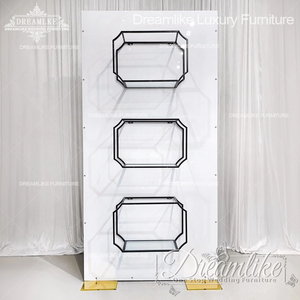Acciaio inossidabile acrilico di alta qualità e ferro oro e nero verniciato Wine Bar ripiano doccia con piano in vetro per <span class=keywords><strong>mobili</strong></span> per la casa - Product Image 2