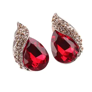Fashion Women's Teardrop Clip on Earrings Non Piercing Rhinestone Crystal Charm Jewelry Ear Clip Wholesale