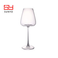 Copas de Vino Ultrafinas de Tallo Largo, Cristalería de Cristal sin Plomo, Juego de 4 Piezas para Uso en Restaurantes
