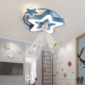 Ventilateur de plafond LED moderne à vent fort et silencieux Meubles décoratifs en verre pour la chambre d'enfant Installation de projet de bureau à domicile - Product Image 1