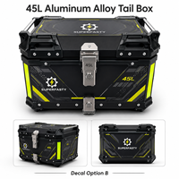 Boîte de rangement arrière pour moto, étanche, 45L, design personnalisé, en alliage d'aluminium, économique et riche en valeur