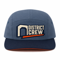 Gorra de 5 Paneles de Perfil Bajo con Puntada Creativa en Bloque, Envío Rápido para Marcas de Ropa Indie con Etiqueta Personalizada