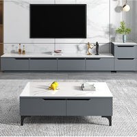 2026 Luxuriöse TV-Möbel Moderne TV-Kommode und Couchtisch mit Schublade für Wohnzimmer-Einrichtung