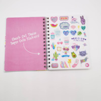 Carnet à couverture rigide personnalisé à prix d'usine, carnet de voyage à spirale avec autocollants