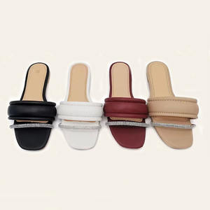 2025 estate nuove scarpe Casual da donna Diamond flat Beach pantofole da donna molto semplici in puro colore con suola morbida - Product Image 1