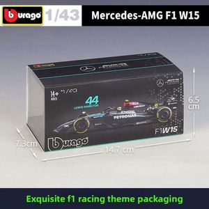 Modèle de voiture de course Formule 1 en alliage moulé sous pression 1:43 2024, style F1, véhicule à roues ouvertes, avec vitrine en acrylique, objet de collection, vente en gros - Product Image 3