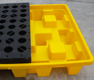 Mesa de laboratorio de plástico de gran tamaño, 4 tambores, bandeja de contención secundaria para prevención de derrames de aceite de palés antiderrames - Product Image 3