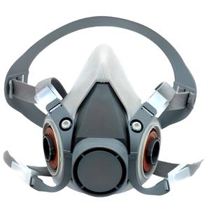 Respirator setengah wajah 6200 ringan dengan filter ganda-masker silikon Anti kabut untuk perlindungan kimia - Product Image 4