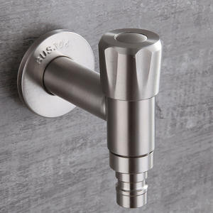 Grifo en forma de T de acero inoxidable 304 Himans, montado en la pared, válvula de agua fría individual para fregadero de lavandería - Product Image 1