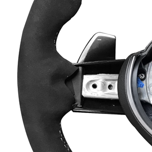 Volant modifié étiquette jaune en daim personnalisé pour BMW F10 F30 bzc-m3-328-p - Product Image 4
