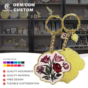 Wholesale Custom Enamel Metal Keychains in Flower Shape From China Supplier for Souvenirs and Gifts