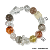 Bracelet Élastique en Cristal de Quartz Rose Naturel de Madagascar, Perles de 12, 14, 16 mm, Grande Pierre Fantôme, Idéal pour Cadeaux Tendance