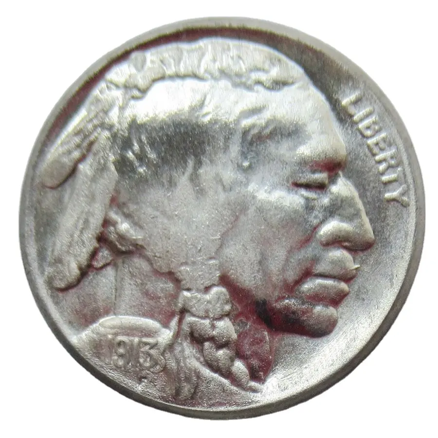 US Replica 1913 P/D/S In Aussparung Buffalo Fünf Cent Nicht magnetische benutzer definierte Metall münzen