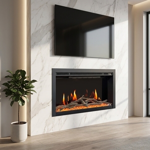 <span class=keywords><strong>Cheminée</strong></span> électrique virtuelle de luxe de 29 pouces avec écran LCD, design moderne avec WiFi pour usage domestique ou hôtelier, effet de étincelles - Product Image 1