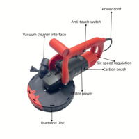 Meuleuse à béton portative à tête unique de 2800 W pour petites surfaces avec système d'aspiration pour le polissage du béton, de l'époxy et du terrazzo