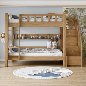 เตียงสองชั้นไม้สนแท้ ประหยัดพื้นที่ สำหรับห้องนอนเด็ก - Product Image 3