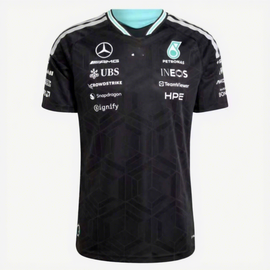 26 Mercedes noir col rond manches courtes