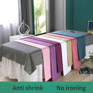 4 tailles de drap de <span class=keywords><strong>table</strong></span> de massage en coton mercerisé rayé <span class=keywords><strong>pour</strong></span> salon de beauté SPA couvre-lit respirant sans trou - Product Image 2
