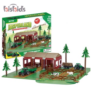 Interesting pretend play barn series animals tractor farm toy set with 102 pcs - Product Image 1