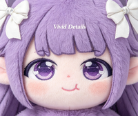 Peluche personnalisée Chat Fille, Mignonne Poupée en Peluche Style Anime Chat Fille Violette pour Cadeaux de Fans, Figurine en Peluche Jouet