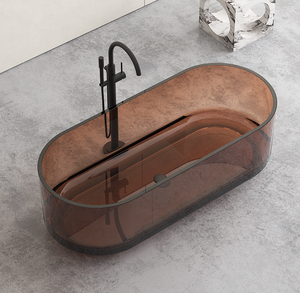 Massief Oppervlak Kleurrijk Kristalhelder Hars Doorzichtig Bad Doorschijnend Badkamer Douche <span class=keywords><strong>Acryl</strong></span> Hars Stenen Badkuip - Product Image 2