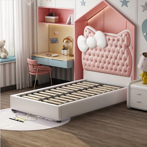 Hello Kitty letto per bambini Design rosa principessa <span class=keywords><strong>delle</strong></span> ragazze con borsa morbida schienale comodo letto in pelle di legno per uso della Villa dell'hotel - Product Image 4
