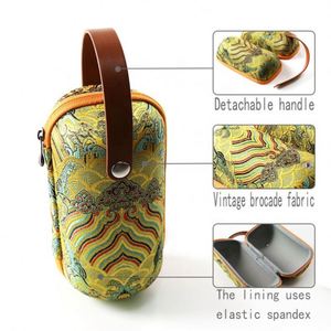 กล่องใส่แก้วชาและกาแฟแบบแข็ง ผลิตจากวัสดุ EVA เป็นมิตรต่อสิ่งแวดล้อม พร้อมกระเป๋าผ้า Oxford และไนลอน หูหิ้วหนัง ป้องกันการกระแทก เหมาะสำหรับการเดินทาง - Product Image 4