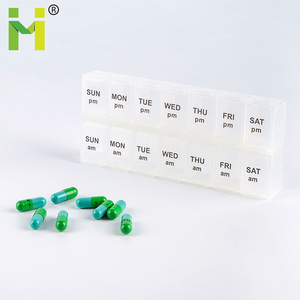 2021 food grade cute pill box twice a day am/pm weekly pill dispenser box case pill organizer