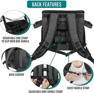 Hond Fietsmand-Fiets Mand Voor Huisdier Geventileerde Hond Bike Carrier Rugzak, Autostoel Voor Mesh Venster, zachte Sherpa Bed - Product Image 4