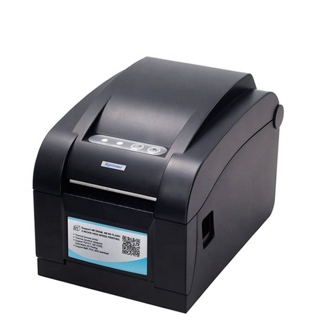 Xprinter 3-Inch Desktop USB Black 152mm/sec Serial Lan Thermal Barcode Printer XP-350B Adhesive Sticker Printing Price Tag Stock