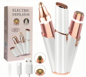 Niedriger Preis Hochwertiger USB-Lippenstift-Augenbrauen trimmer 2-in-1 elektrische Haaren tfernung Augenbrauen-Trimmer-Rasierer für Damen - Product Image 1