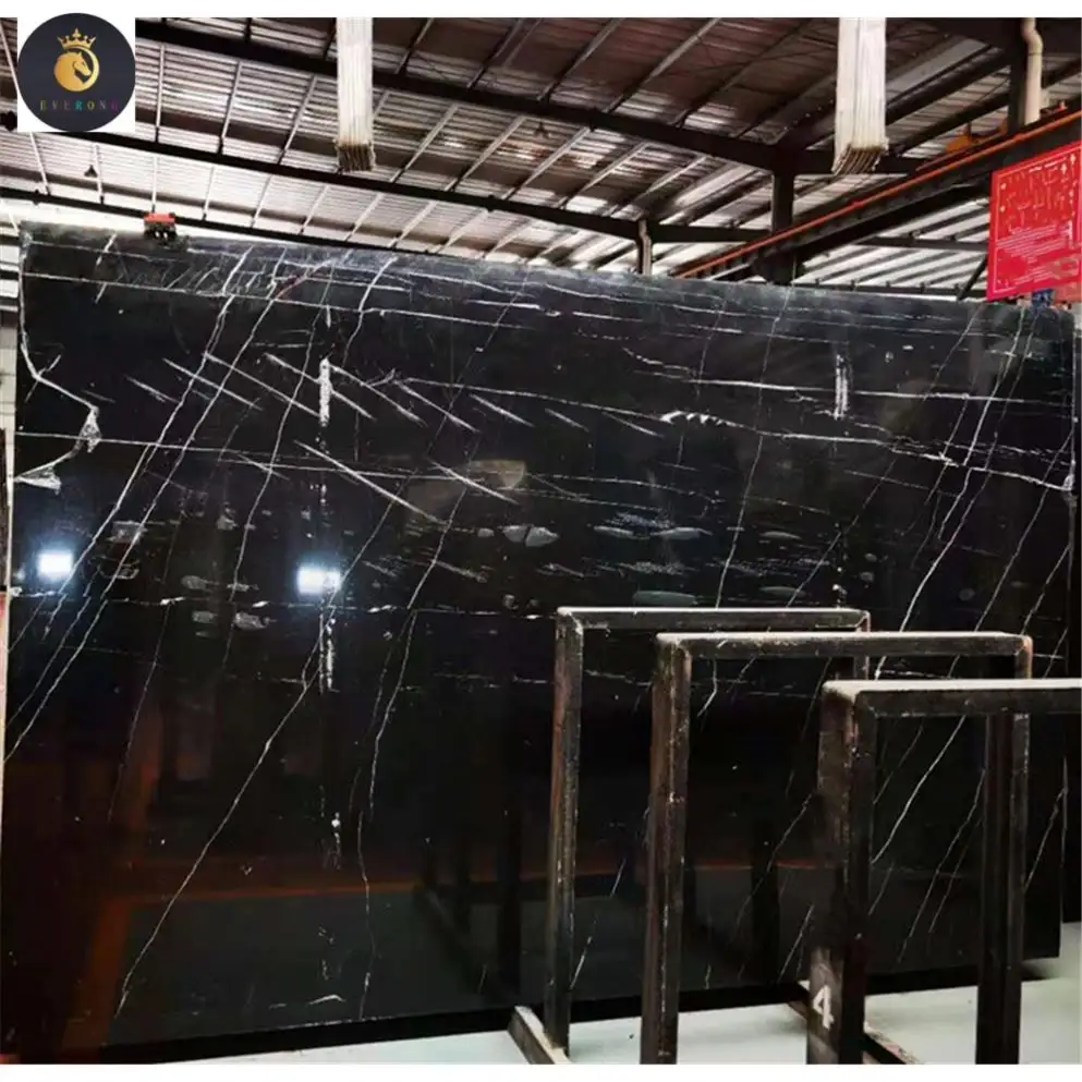 Laje de mármore Nero grande em preto e branco marquina chinesa