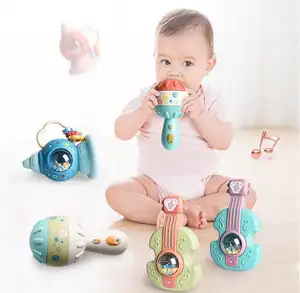 Qualidade Baby Early Learning Rattle Toy Baby Teether Educacional Sensorial Training Toys Kids Sand Hammer Rattle Soothing Toys