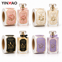 Autocollants personnalisés pour flacons de parfum, étiquettes en vinyle imperméables découpées à la forme, résistantes à l'alcool pour flacons cosmétiques