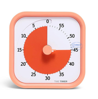 Minuteur de cuisine électrique visuel de 60 minutes de couleur orange, en plastique, pour enfants, minuterie d'étude, vente en gros