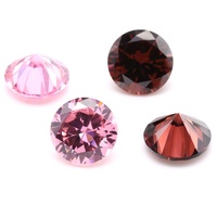 Pierres synthétiques CZ rondes en forme de pierre, toutes tailles de 3 mm à 10 mm, couleur rhodolite spéciale, pierres précieuses en vrac, zircone cubique, vente chaude