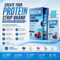 OEM ODM Isolat de protéines de lactosérum en bandes orales à dissolution rapide, saveur mélange de baies, favorise la croissance musculaire, absorption rapide, film oral portable