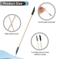 Vente chaude Double Tête Gaze Noire Gris Sable Outil De Polissage Des Ongles Bâton En Bois Pêche Sable Orange Bois Cuticule Poussoir