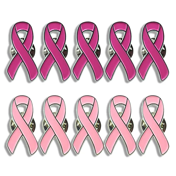 Hot Sale Pink Ribbon Badge Brooch Soft Enamel Breast Cancer Awareness Lapel Pin
