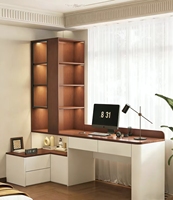 Bureau d'angle moderne personnalisé en usine avec étagère intégrée et table de chevet, idéal pour les petits appartements et comme bureau d'ordinateur pour salon